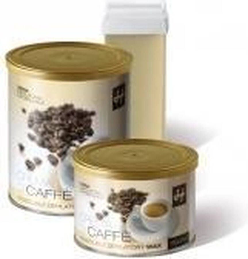 Holiday Striphars set Coffee cream Ontharingswax Can strip wax coffee cream 400 ml 5 smalle + 5 brede spatels + 50 harsstrips