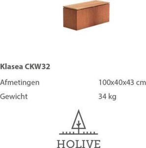 HOLIVE Klasea CKW32 Cortenstalen zitbank zitting sokkel cortenstaal 100x40x43 cm.