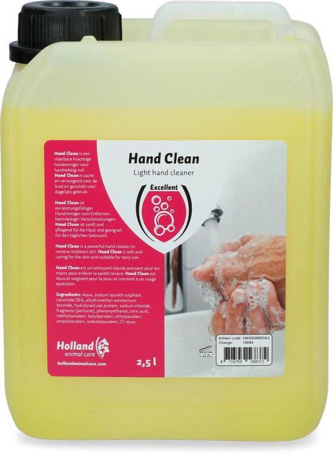 Holland Animal Care Excellent Handclean handzeep Zeeppomp zeepdispenser luxe handreiniger huidverzorging citrus 2.5 L