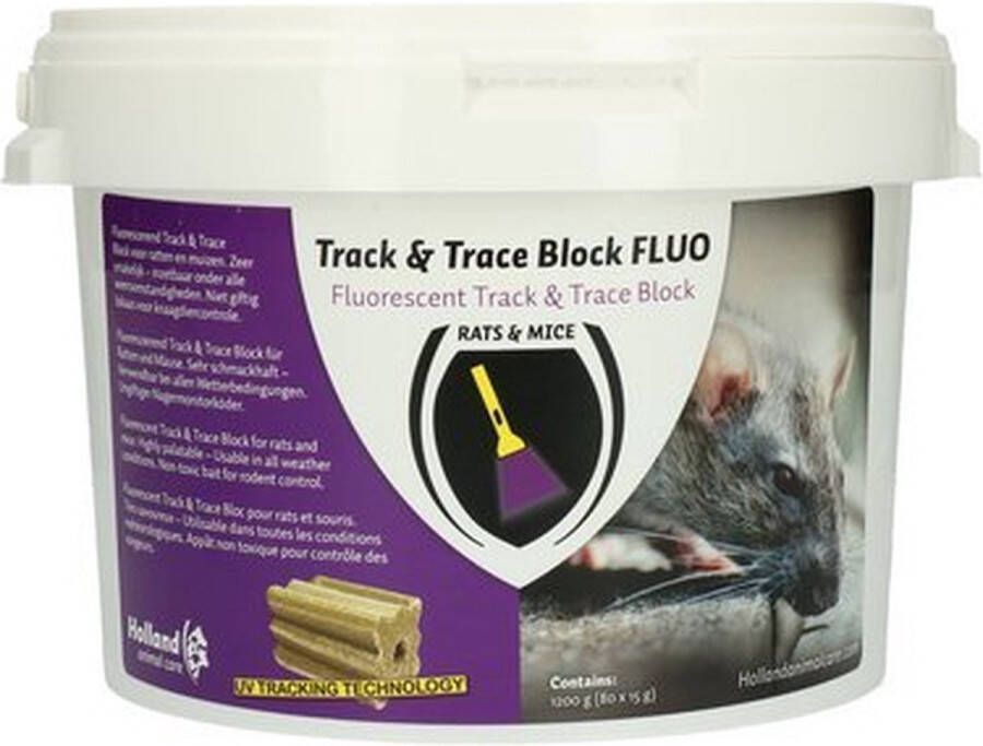 Holland Animal Care Excellent Track & Trace Block Fluo-NP Lokaas Muizen & Ratten 160x15g