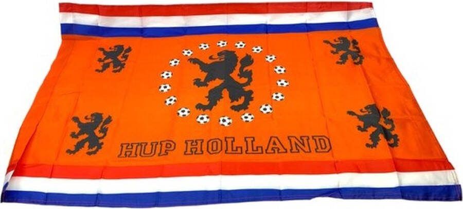 Holland Hup oranje vlag 100x70 cm WK EK voetbal supportersvlag