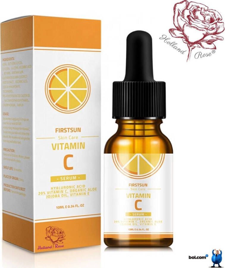 Holland Rose Vitamine C serum Jojoba olie & alöe vera Gezichtsserum Collageen Anti Rimpel 10ml