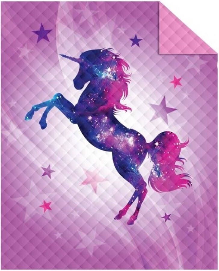 Holland Young Bedsprei Magical Unicorn Roze 170x210 cm Microvezel