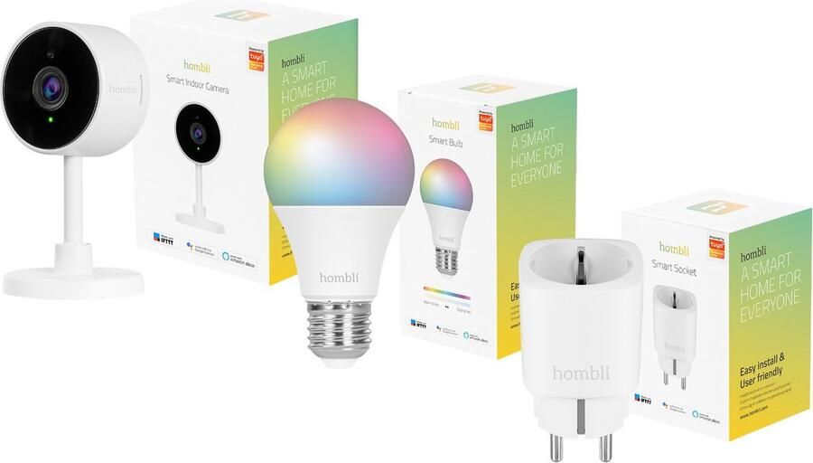 Hombli Smart Home Starterkit – Smart Lamp Slimme Camera – Slimme Stekker