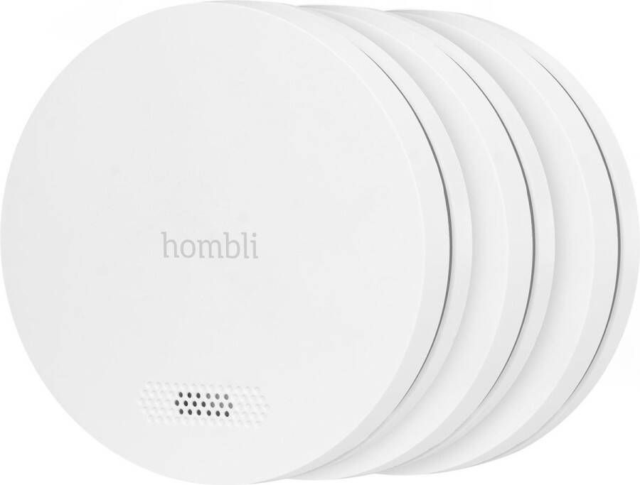 Hombli Slimme Rookmelder met Magneet Brandmelder 10 jaar batterij 85dB App & mobiele meldingen Eenvoudige installatie 3 stuks Wit