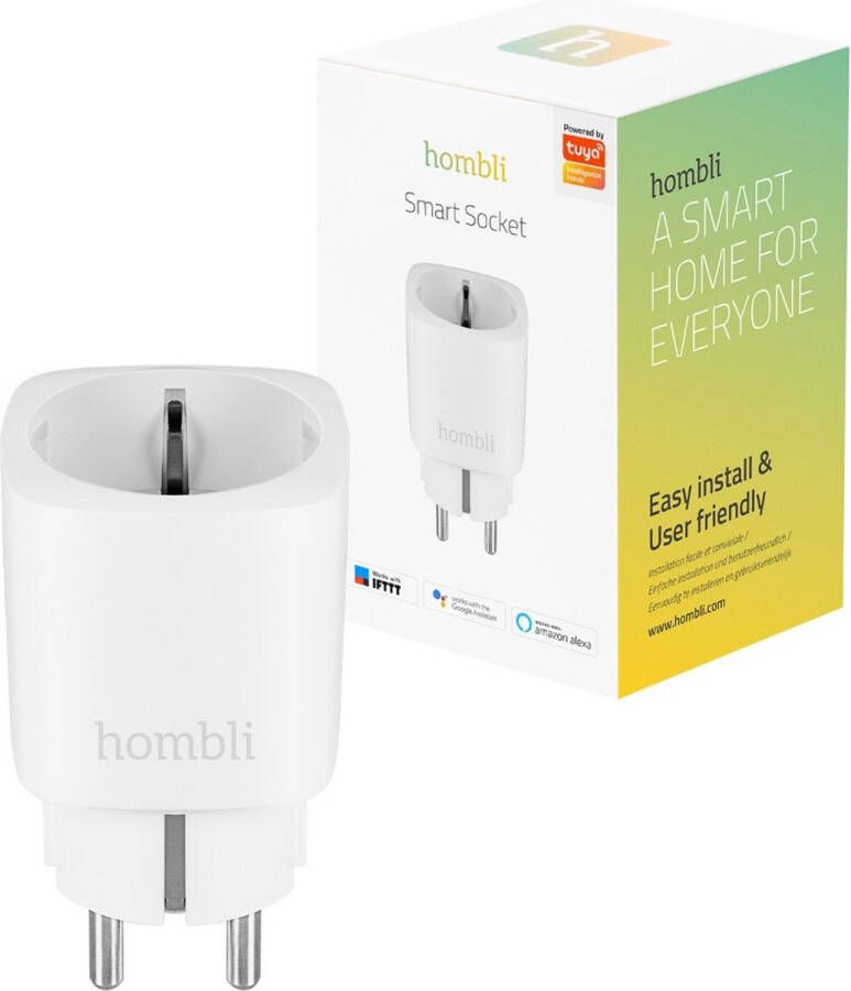 Hombli Slimme Stekker 220V WiFi Timerfunctie Compitabel met Amazon Alexa en Google Home Bediening via App 1 stuks Wit - Foto 2