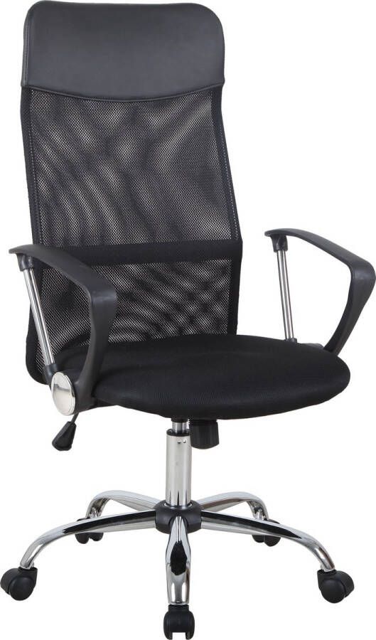 Homcom Ergonomische kantoorstoel gamestoel draaistoel gaming stoel schuimstof netstof zwart A2-0093