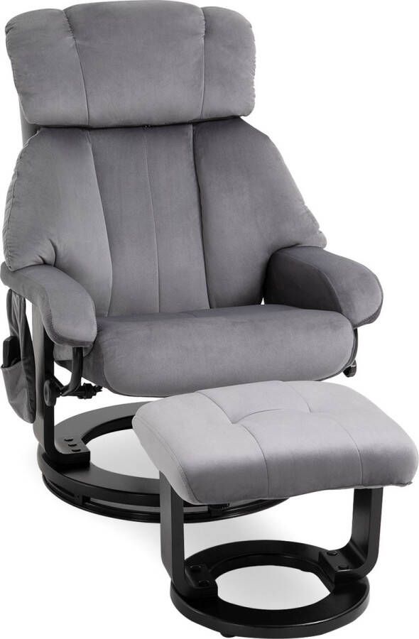 Homcom HOMdotCOM Relaxfauteuil met massagefunctie 76 cm x 80 cm x 102 cm grijs