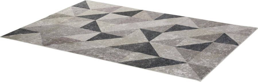 Homcom HOMdotCOM vloerkleed in trendy design met geometrische vormen grijs+zwart 230 x 160 cm
