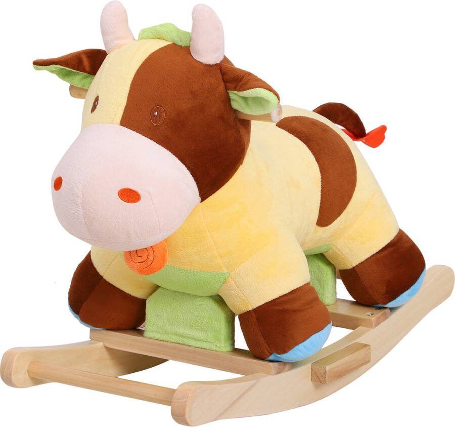 Homcom Kinderen schommel speelgoed baby schommeldier schommelpaard schommelkoe koe bruin 330-088