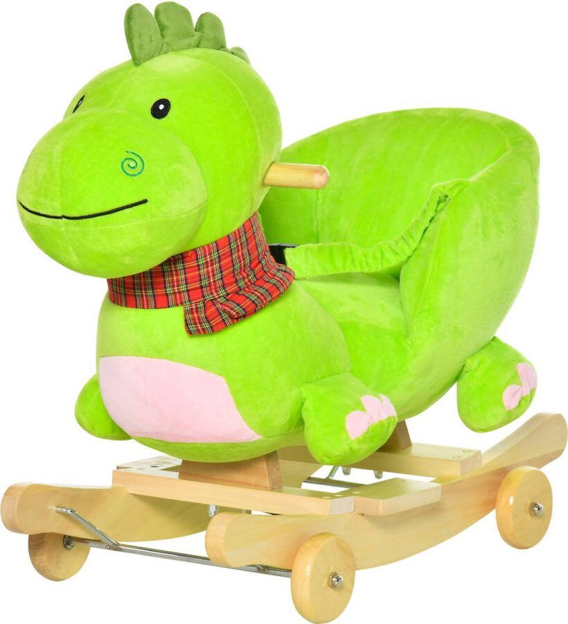 Homcom Schommelpaard pluche schommeldier paard liedjes speelgoed kinderen babyschommel 330-068