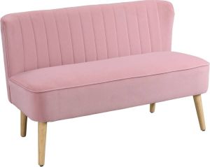 Homcom Sofa 2-zitter bank stoffen sofa zitmeubel gestoffeerde sofa loungebank breed donkergrijs 833-524V05
