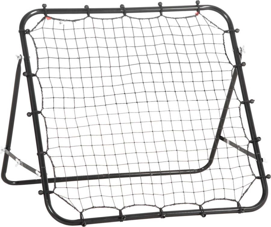 Homcom Voetbal rebounder kickback goal reboundmuur trainingsnet staal 75 x 126 cm A62-012