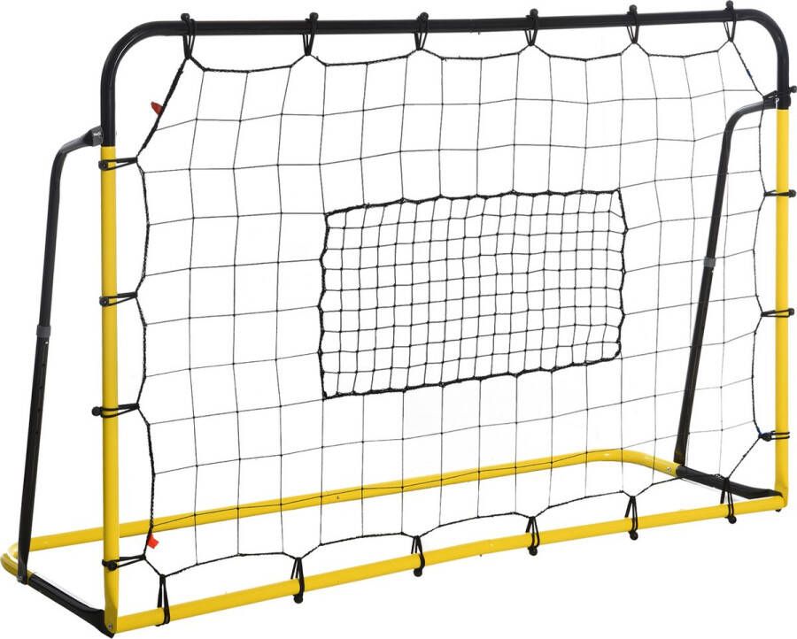 Homcom Voetbaldoelen voetbalnet voor voetbal basketbal honkbal staal (Q195) geel + zwart A62-021