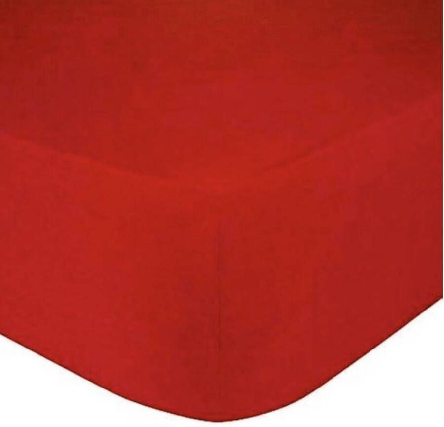 Home bedding Premium hoeslaken-jersey-100% katoen -stretch-Lits-jumeaux-200x200 +40cm-Hoekhoogte- geschikt voor boxspring- -Rood