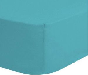 Home bedding Premium hoeslaken-jersey-100% katoen-stretch- Lits-jumeaux- 200x220+40cm- Hoekhoogten- geschikt voor boxspring- Waterbed- Turquoise