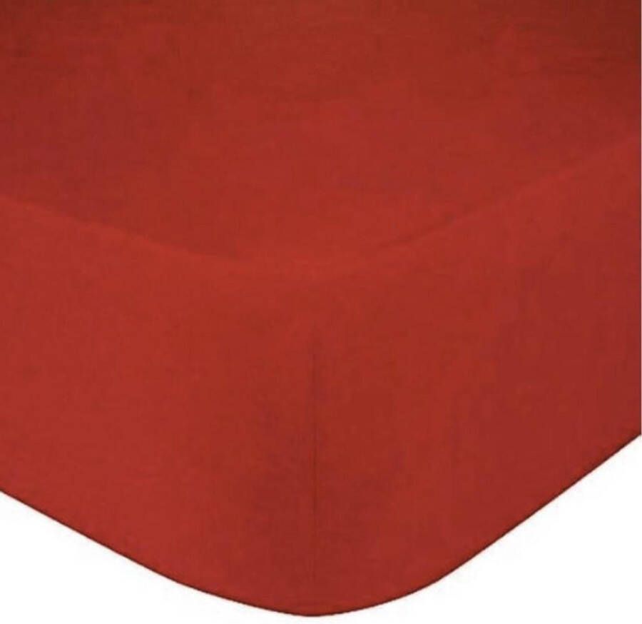 Home bedding Premium -Jersey hoeslaken stretch Lits-jumeaux Hoeslaken 190x220 +40 cm- geschikt voor boxspring- 100% katoen -‎ Rood