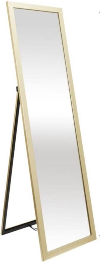 Home Decor Factory Home Deco Factory Gouden staande spiegel 122 cm Passpiegel Visagiespiegel Tutorial spiegel goud