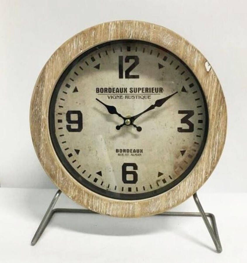 Home & Deco Houten tafelklok 25x10x29 cm