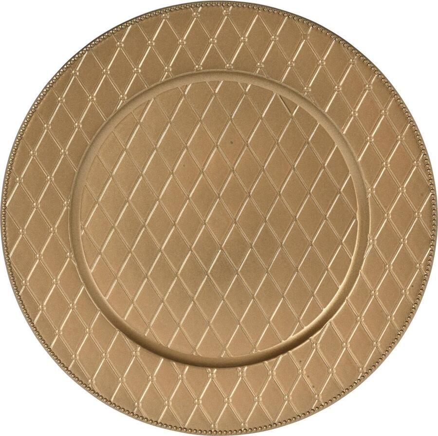 Home & Styling collection Decoratieve onderzetter voor borden Ø 33 cm mat goud
