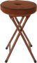 Home & Styling Bijzet krukje stoel Opvouwbaar bruin Ribcord D33 x H49 cm Krukjes - Thumbnail 1