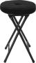 Home & Styling Bijzet krukje stoel Opvouwbaar zwart Ribcord D33 x H49 cm Krukjes - Thumbnail 1
