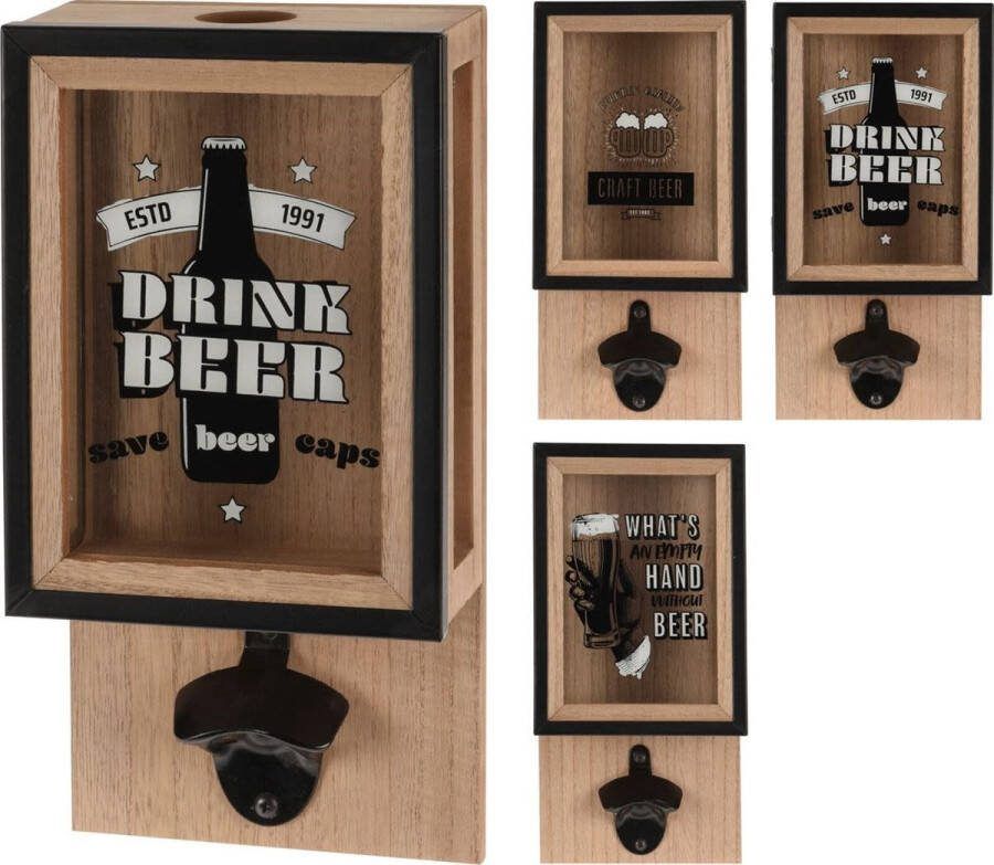 Home & Styling Opener kurkenhouder bieropener 3 assorti