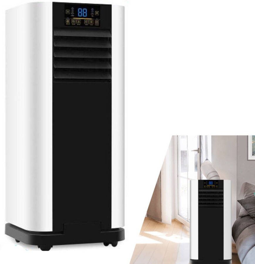 Home Mobiele Airco Airconditioner met afstandsbediening Airco met Raamafdichting 5 in 1 Koelen Verwarmen Ontvochtigen Ventileren Met Accordeonslang 9000 Btu XL