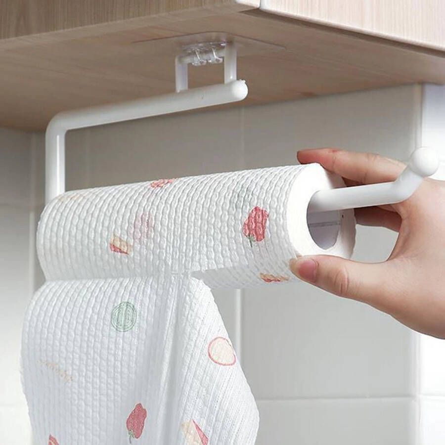 Home online Keukenrolhouder Zonder boren Handdoekhouder Keuken Accessoires Toiletpapier Zelfklevend Wit