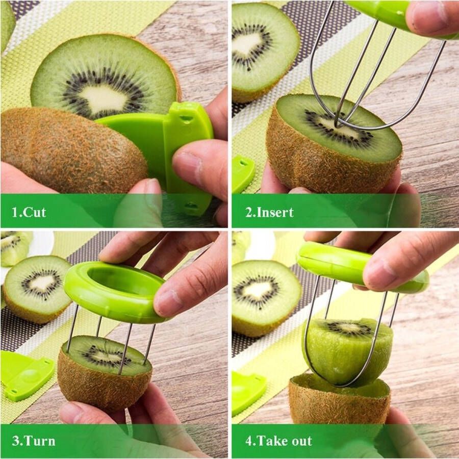 Home online Kiwi Cutter Kiwi Peeling Gereedschap citroen Afneembare creatieve fruitschiller Groen duurzaam en nuttig