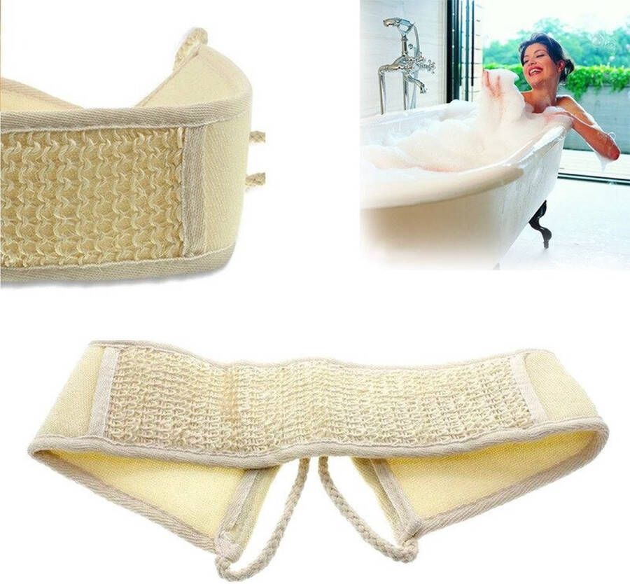 Home online Rugscrubber Douche Spons Rugborstel Massage en Lichaamsverzorging Sisal Scrub Natural- Douche