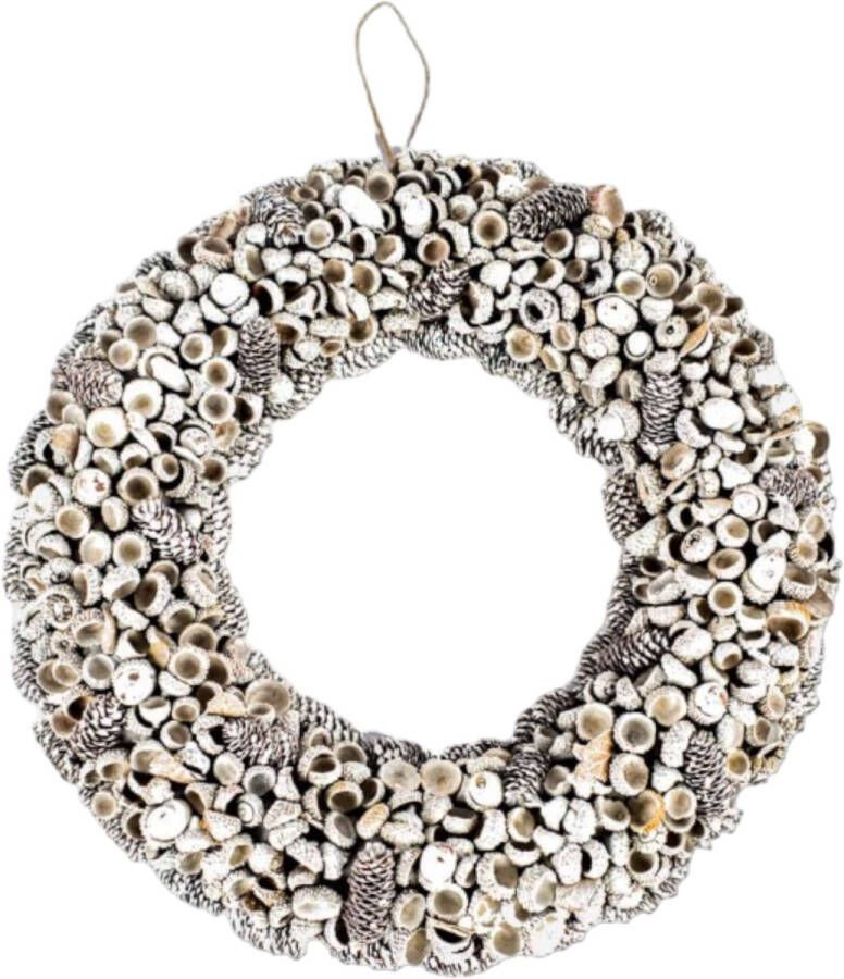 Home Society Maison d'Abri Witte krans van natuurproducten Ø42cm (L)
