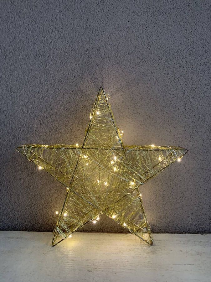 Home Sweet Home Decoratie ster met led verlichting goud 30 x 30 cm kerstversiering | 720284 | Goldbach