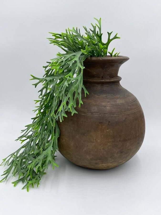 Home Sweet Home Decoratie vaas pot hout met kraag bruin 34x30cm | 65492 | | Stoer & Sober Woonstijl
