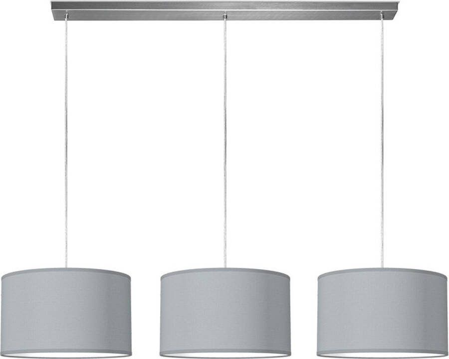 Home Sweet Home hanglamp Bling verlichtingspendel Beam inclusief 3 lampenkappen lampenkap 35 35 21cm pendel lengte 100 cm geschikt voor E27 LED lamp lichtgrijs