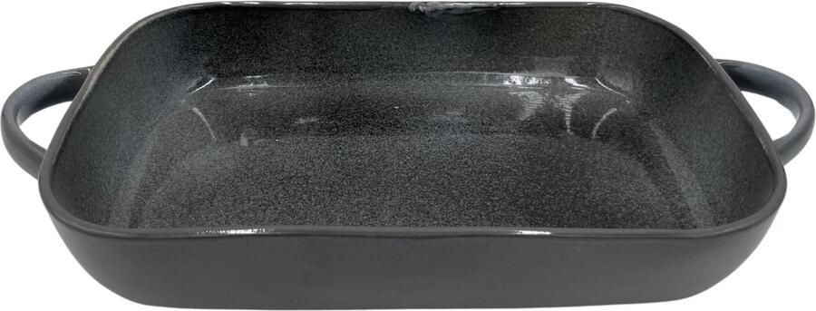 Home Sweet Home Ovenschaal keramisch handvat rechthoek donkergrijs 35 x 23 cm 6CE1360G Clayre & Eef
