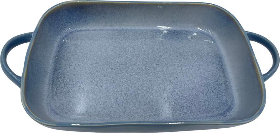 Home Sweet Home Ovenschaal keramisch handvat rechthoek licht blauw 35 x 23 cm 6CE1360BL Clayre & Eef