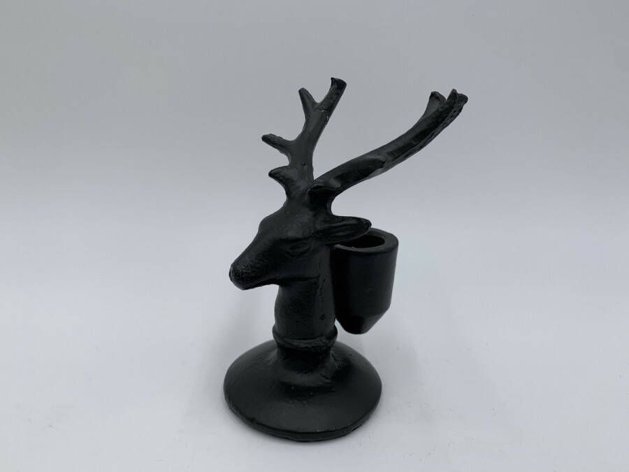 Home Sweet Home Kandelaar hert zwart ijzer 12 5 x 8 cm kaarsenhouden | 121525 | | Stoer & Sober Woonstijl