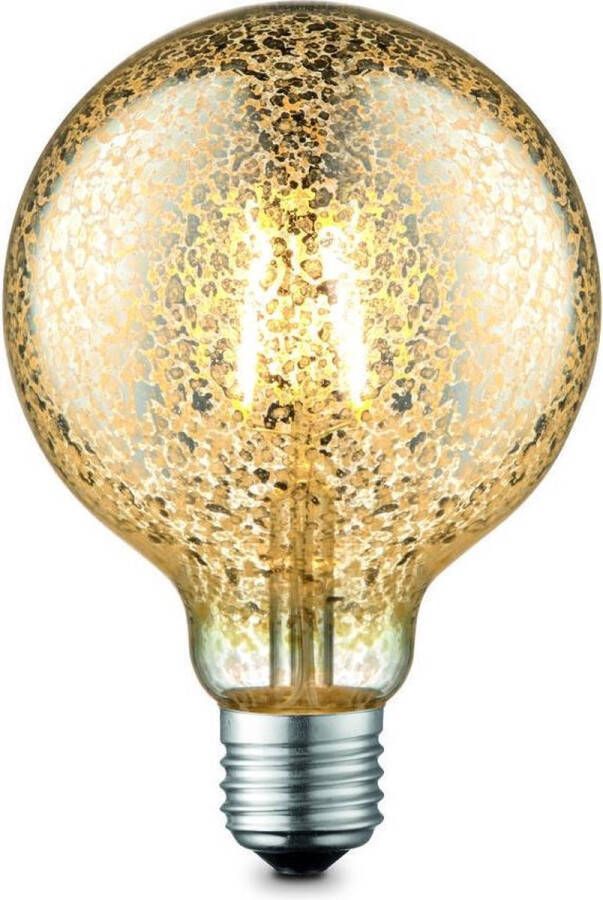 Home Sweet Home Edison Vintage E27 LED filament lichtbron Globe Goud 9.5 9.5 13.5cm G95 Deco Retro LED lamp Dimbaar 4W 340lm 2700K warm wit licht geschikt voor E27 fitting