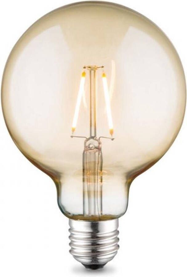 Home Sweet Home Edison Vintage E27 LED filament lichtbron Globe Amber 9.5 9.5 13.5cm G95 Deco Retro LED lamp 2W 160lm 2700K warm wit licht geschikt voor E27 fitting