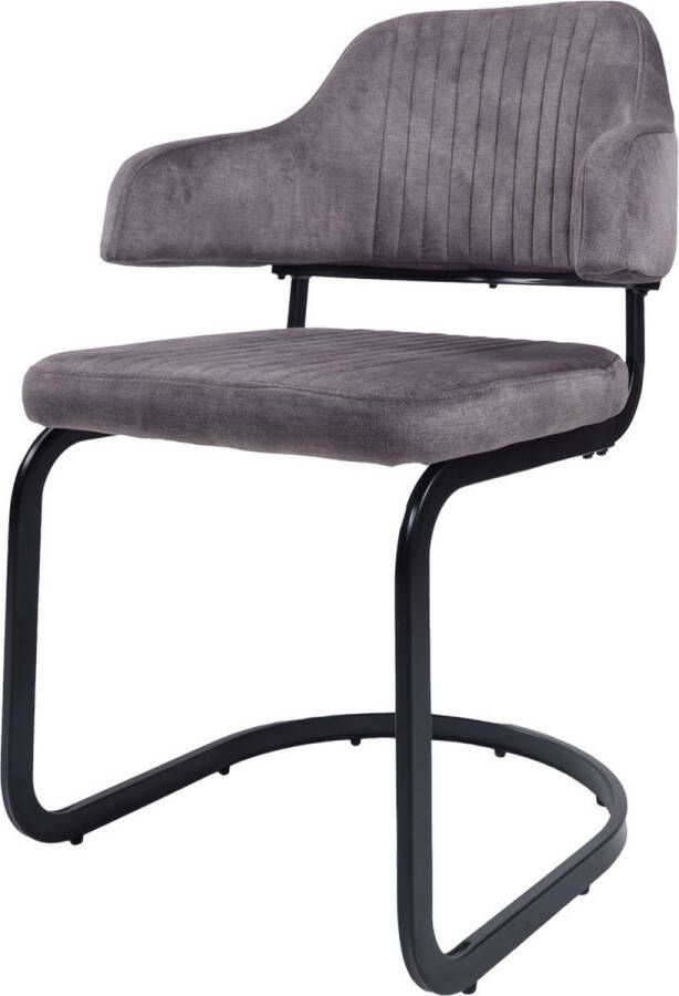 Home67 Eetkamerstoel Fox Antraciet 01 Vintage Velvet