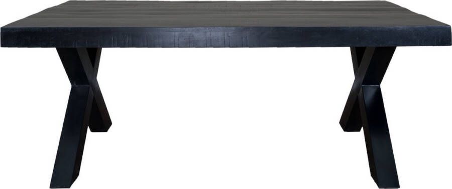 Home67 Eettafel Deks 180 cm X-poot Zwart Mangohout