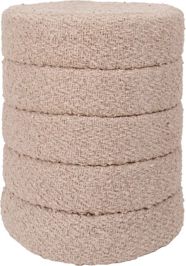 Home67 Poef Rosa Beige 53 x ø43 cm