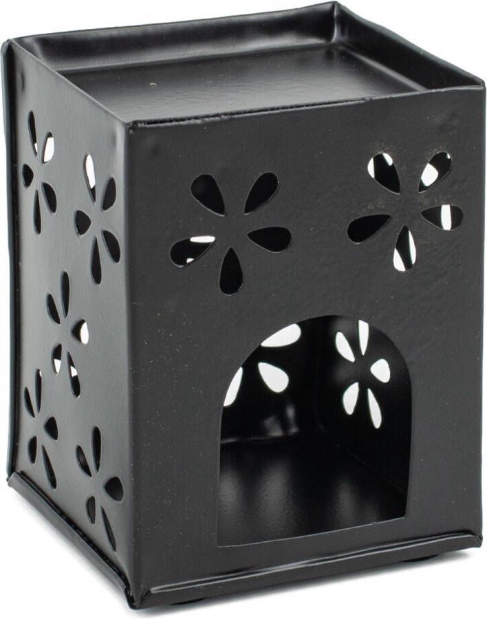 Kolony B.V. Geurbrander square zwart Amberblokjes 8x8x10cm Metaal