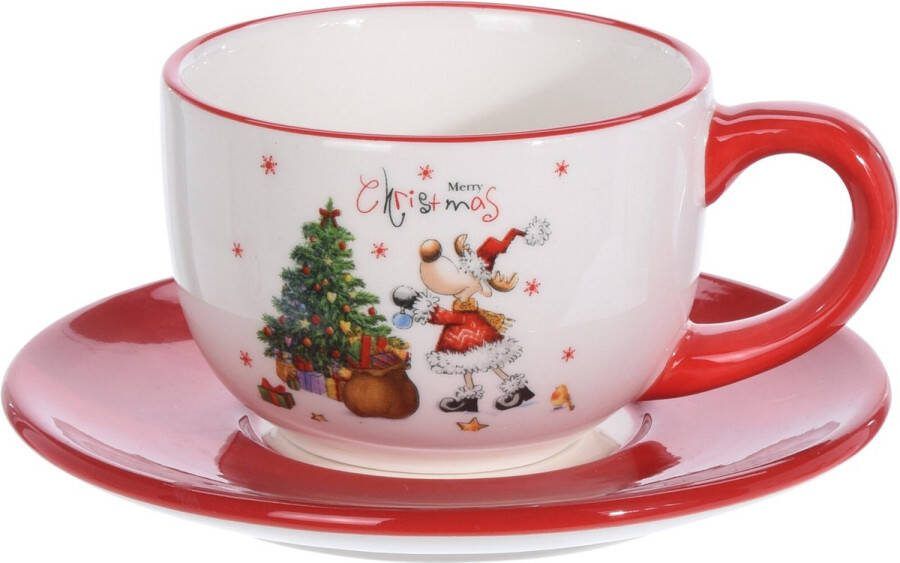 Homecookingchef Kop en Schotel met Kerstprint Kerst Servies Set van 6 stuks