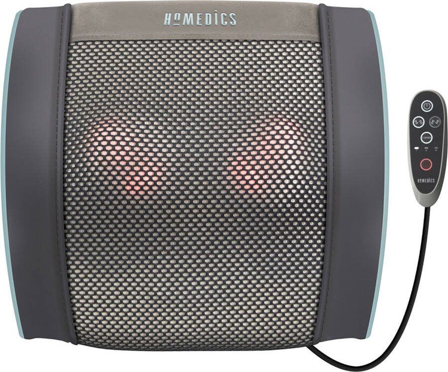 HoMedics SGP1500H shiatsu massagekussen met warmte geschikt voor Rug Benen Schouders Taille grijs
