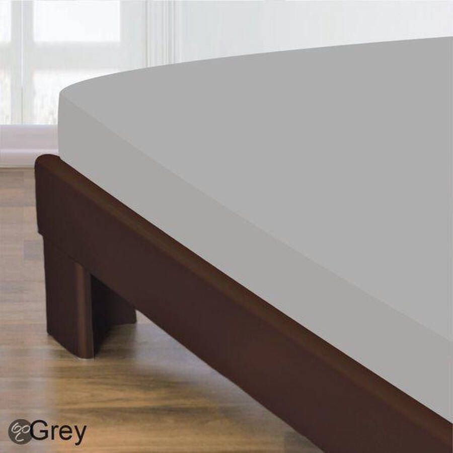 Homéé Homee Hoeslaken Katoen grijs 90x200 +30 cm eenpersoons bed gladde 100% Katoen Perfecte pasvorm