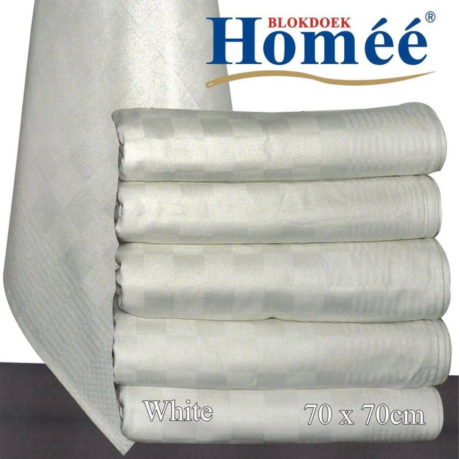 Homee Homéé Horeca suite Blokdoeken pompdoeken theedoeken wit wit set van 6 stuks 70 x 70 cm