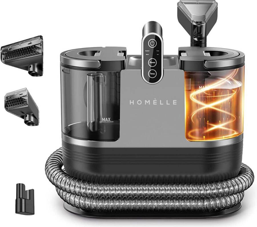 Homèlle Tapijtreiniger Verwarmbaar tot 60°C Vlekkenreiniger Reinigingsmachine Tapijtreiniger Machine Stoomreiniger Bank Matras Vloer Apparaat