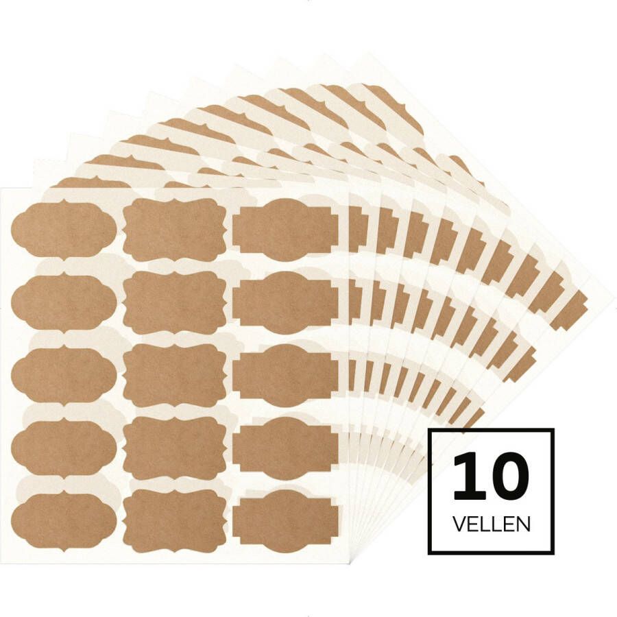 Homeon Labels kruidenpotjes etiketten kraftpapier 150 stuks